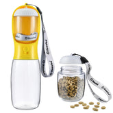 Cibaabo dog water bottle with food container closeup, convenient on-the-go meals