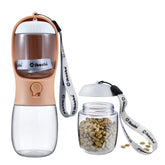 Cibaabo dog water bottle with food container for on-the-go nourishment.