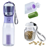 Cibaabo dog water bottle with food container for on the go hydration.
