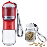 Cibaabo dog water bottle with food container for on-the-go hydration and snacks.