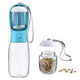 Cibaabo dog water bottle front view with integrated food container