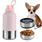Cibaabo insulated dog water bottle with 32oz bowls keeps pets hydrated on walks
