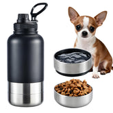 Cibaabo insulated dog water bottle 32oz cap keeps water cool on outdoor adventures.