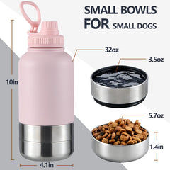 Cibaabo travel dog water bottle in stainless steel for outdoor adventures