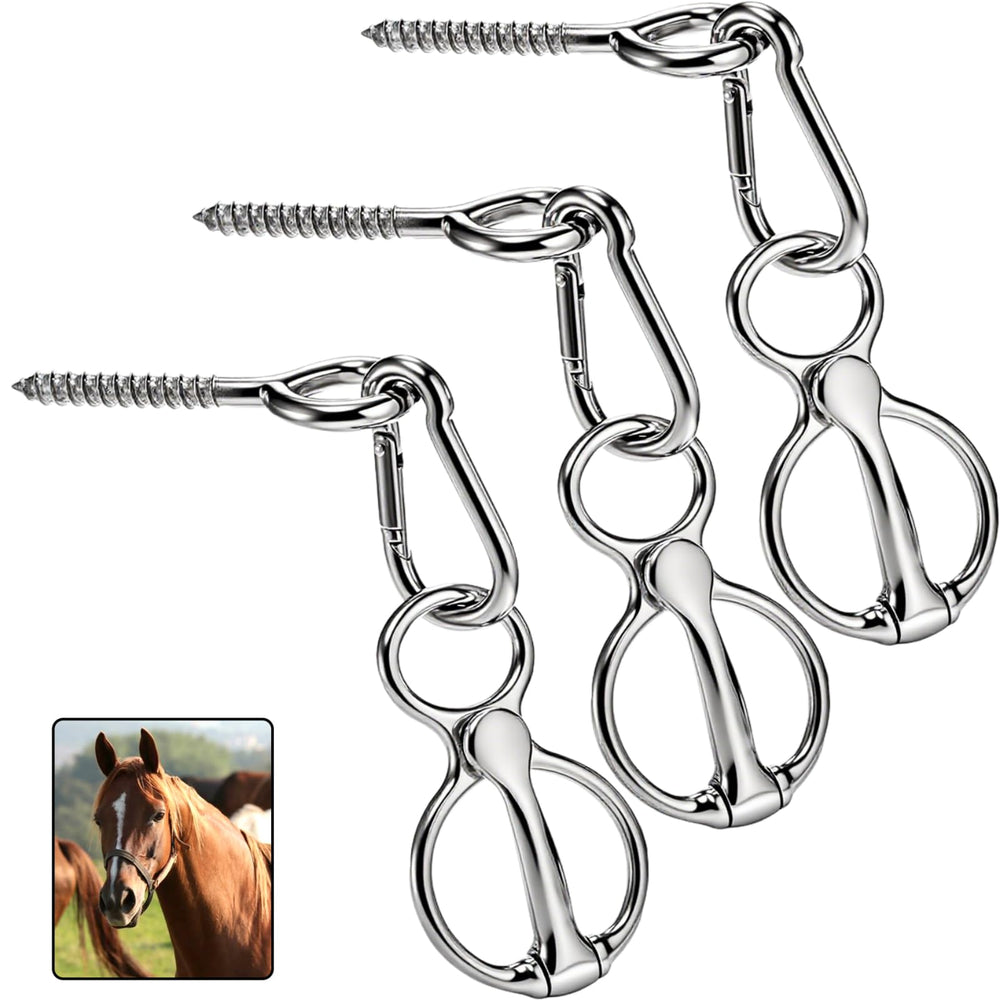 Cididu magnetic horse tie ring close-up for safer knot-free tethering.