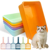 CIEOVO 6-pack kitten litter boxes in colors for easy space organization