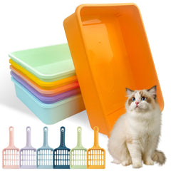 CIEOVO 6-pack kitten litter boxes in colors for easy space organization