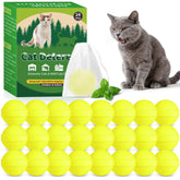 Cijoaui cat deterrent ball hanging in the garden to protect plants and soil