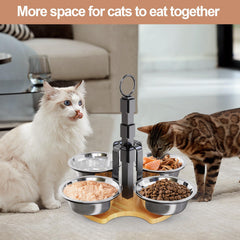 CILXGQLN four stainless steel bowls for dry food, wet food, and water