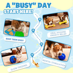 Cimolea frozen dog puzzle toy inviting problem-solving to retrieve treats.