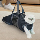 Cinf Cat Grooming Bag front view helps calm bathing and nail trimming.