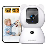 CINMOORE 2.5K pet camera delivers crisp indoor footage for pets.