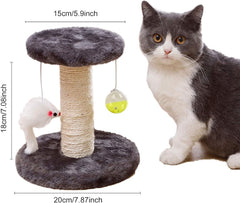 Cisila natural sisal cat tree with plush ball grey