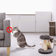 Cisila sisal post wrapped in natural fibers with wooden base grey