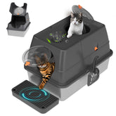 Citylife stainless steel litter box with front entry for easier access and reduced mess.