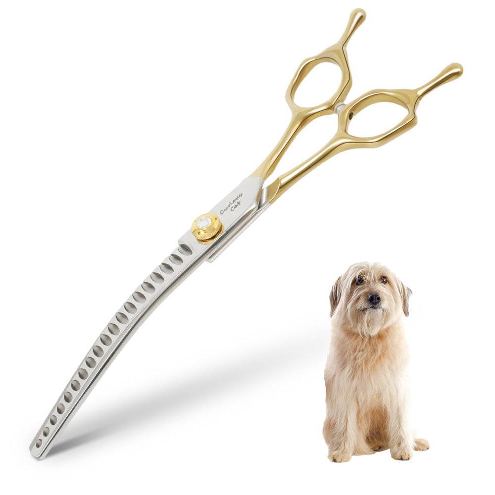 CityWish dog grooming scissor curve 7.0 inch for precise contour trimming.