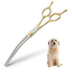 CityWish dog grooming scissor curve 7.0 inch for precise contour trimming.