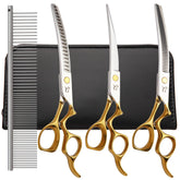 Citywish curved dog grooming scissors for precise shaping and safety