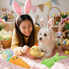 Civaner Easter squeaky carrot toy for playful exercise and teething relief.