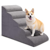 CiWiVOKi 5-step dog stairs foam helps small pets reach beds and couches.