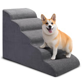 CiWiVOKi dog stairs bed side view showing easy bedside access for small pets.