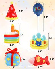 CiyvoLyeen rainbow cake toy with candle for curious cats.