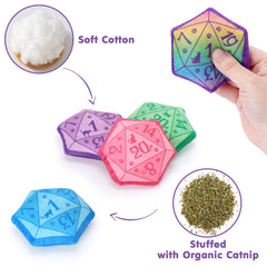 CiyvoLyeen D20 catnip dice blue toy boosts exercise and curiosity.
