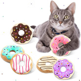 CiyvoLyeen donut catnip toy close-up, soft fabric for playful chewing.