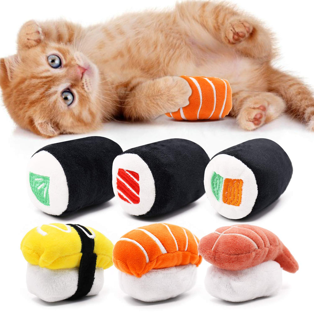 ciyvolyeen sushi cat toy tuna roll for interactive play and dental engagement