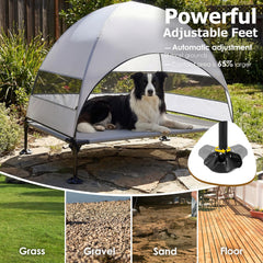 CJYMMFAN outdoor dog bed canopy upgrade providing ample shade.