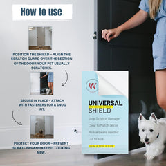 CLAWGUARD Plexiglass Shield wall protector preserves walls from scratches and pawing.