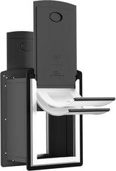 ClawJaw cat door on exterior wall with metal frame for easy pet access.