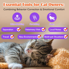 Clawzbey Cat Calming Spray eases cat anxiety before stressful events.