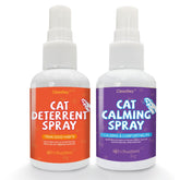Clawzbey Cat Scratch Deterrent Spray bottle protects furniture from scratches.