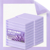 CLEAN SPACES lavender scented puppy pads packaging, convenient 100-count box for potty training