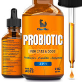 Clear Max liquid probiotics bottle front for dogs and cats supporting digestion.