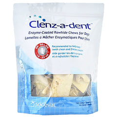 Clenz-A-Dent rawhide chews for dogs large, long-lasting dental cleaning between vet visits.