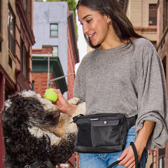Cleverpup sling bag built-in squeaker supports training sessions on the go.