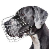 CleverTail metal basket muzzle for dogs, durable safety for everyday wear.