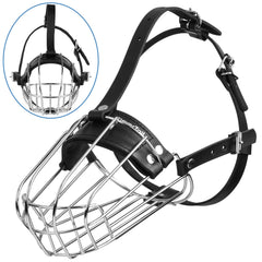 CleverTail metal basket muzzle highlights durable steel and protective design for training sessions