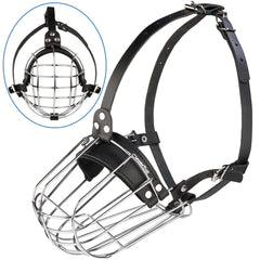 CleverTail Metal Pitbull Muzzle adjustable leather straps enable comfortable, custom fit.