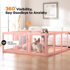 ClimbHope playpen with dual buckles provides sturdy setup for puppies and kittens.