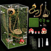 ClimPek Jumping Spider Enclosure front view, ready to use with pre assembled setup