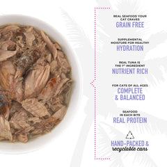 Cloud Star Tiki Cat whole seafood ingredients underscore quality protein and natural textures in meals