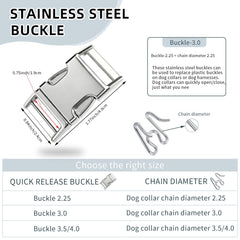 CMIYUYNG quick-release buckle enables easy on/off for dog collars.