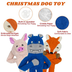 CneeeeeB blue hippo plush toy featuring squeaker for curious, active sessions