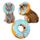 Cneo Recovery Donut Collar close-up shows soft inflatable comfort for post-surgery pets.