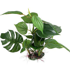 CNZ 13-inch green plant, ceramic base, adds stable visual cover in the aquarium.
