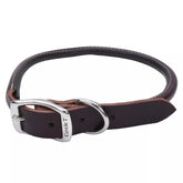 Coastal Pet Circle T Latigo leather round collar closeup, showcasing supple texture for delicate skin.