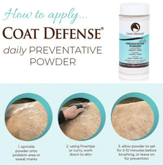 COAT DEFENSE under-saddle application keeps skin dry and odor-free.
